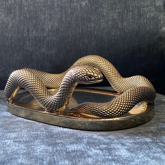 🐍 Bath & Body Works Gold Mirror Snake Body Care Vanity Decor Tray BRAND NEW 🐍 - Picture 4 of 12